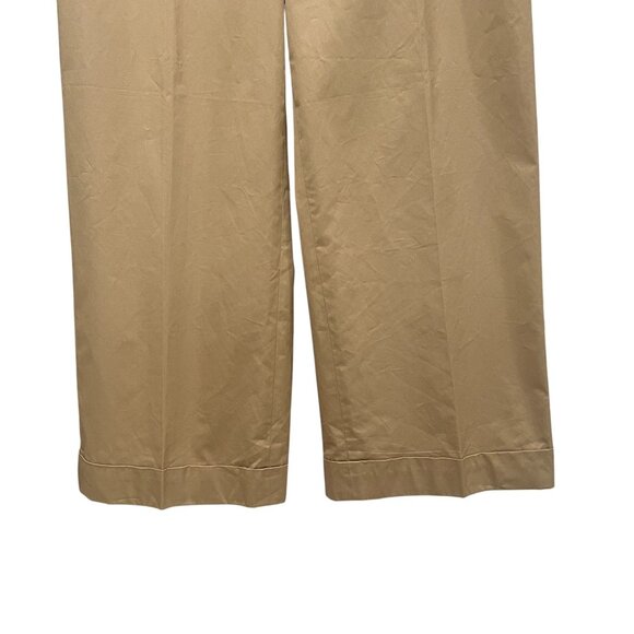 Lauren Ralph Lauren Wide Leg Pants Tan High Rise Size 10 Resort 23 Chic - Picture 14 of 14
